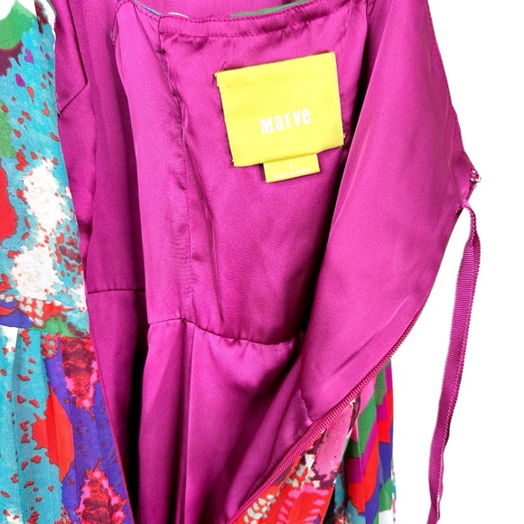 Anthropologie Maeve Tarana Printed Maxi Dress Lace Up SZ 4 - Picture 11 of 16